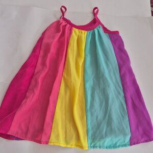Children Place Pastel Colorful 2t Girls Dress rainbows block pink purple NWT